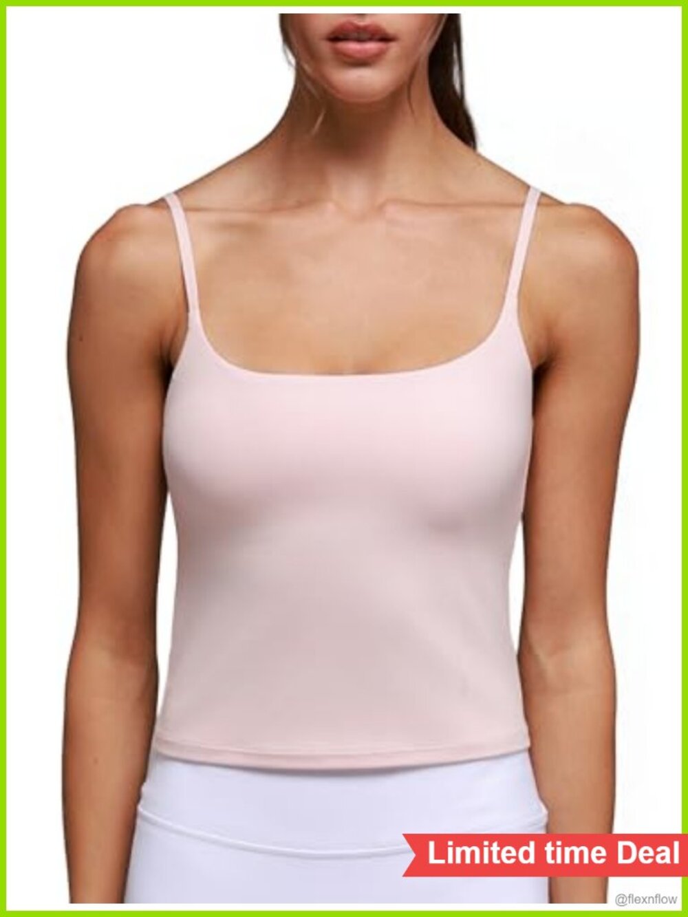 Pilates Tank Top Built in Bra Light Support Longline Sports Bra Workout Yoga